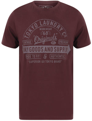 Fox Motif Cotton Jersey T-Shirt In Vintage Wine - Tokyo Laundry