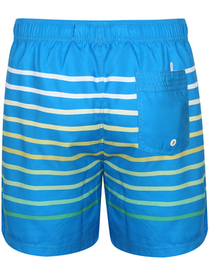 Freemason Ombre Striped Swim Shorts in Swedish Blue - South Shore