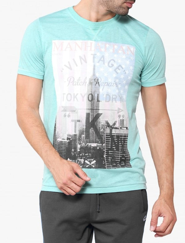 Freeport Motif Burnout T-Shirt In Dark Mint - Tokyo Laundry