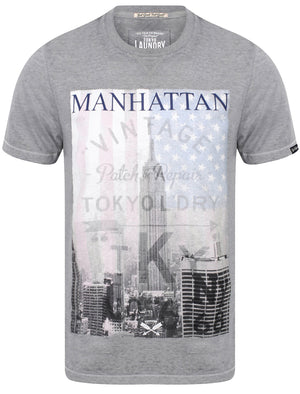 Freeport Motif Burnout T-Shirt In Pewter Grey - Tokyo Laundry