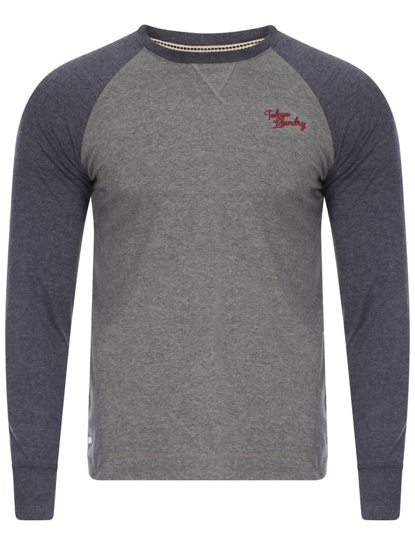 Tokyo Laundry Frosty Peak navy long sleeved t-shirt