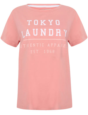 Gabria Crew Neck Cotton Jersey T-Shirt In Brandied Apricot - Tokyo Laundry