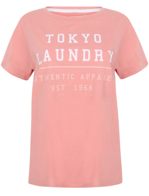 Womens Crew Neck Cotton Jersey T-Shirt In Brandied Apricot - Tokyo Laundry