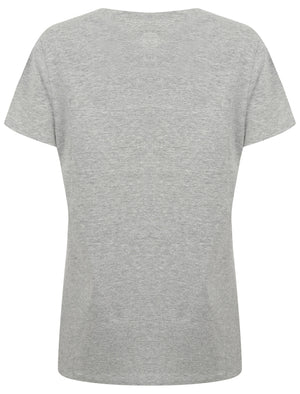 Gabria Crew Neck Cotton Jersey T-Shirt In Light Grey Marl - Tokyo Laundry