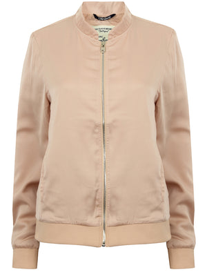 Garland Crushed Satin Bomber Jacket in Dusty Pink - Tokyo Laundry