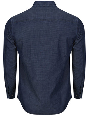 Gatiss Dotted Denim Shirt in Indigo Blue - Tokyo Laundry