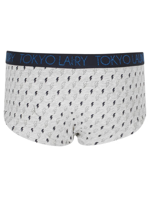 Gianna (3 Pack) Assorted Thunder Bolt  Briefs In Clematis Blue / Light Grey Marl - Tokyo Laundry