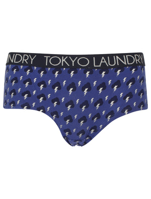 Gianna (3 Pack) Assorted Thunder Bolt  Briefs In Clematis Blue / Light Grey Marl - Tokyo Laundry