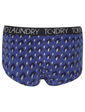 Gianna (3 Pack) Assorted Thunder Bolt  Briefs In Clematis Blue / Light Grey Marl - Tokyo Laundry