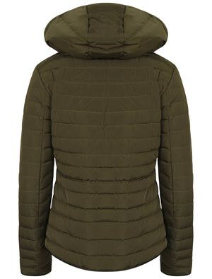 Ginger Quilted Hooded Jacket in Khaki - Tokyo Laundry