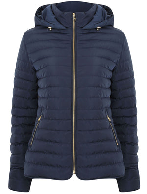 Ginger 2 Quilted Hooded Puffer Jacket in Peacoat - Tokyo Laundry