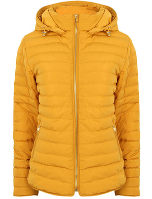 Ginger 2 Quilted Hooded Puffer Jacket in Old Gold - Tokyo Laundry