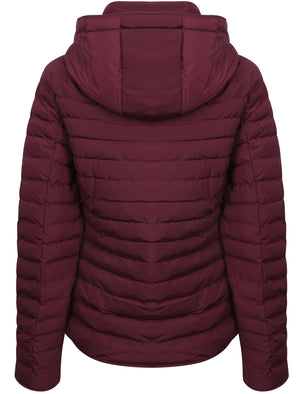 Ginger 2 Quilted Hooded Puffer Jacket in Burgundy - Tokyo Laundry
