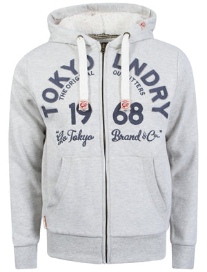 Tokyo Laundry Giorgio grey borg lined hoodie