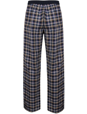 Gonson Checked Cotton Lounge Pants in Violet Blue - Tokyo Laundry