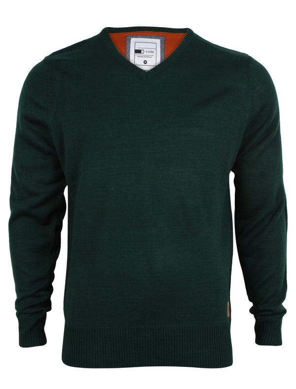 D-Code Brompton green v neck jumper