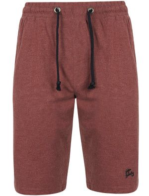 Greenbury Cotton Jersey Lounge Shorts in Bordeaux Marl - Tokyo Laundry