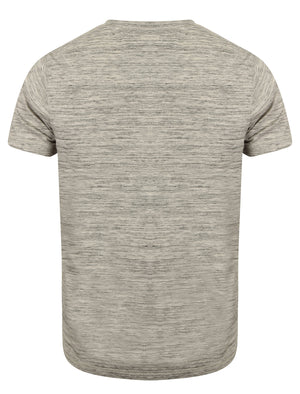 Greville Space Dye Henley T-Shirt in Ice Grey Marl / Raven Grey- Tokyo Laundry