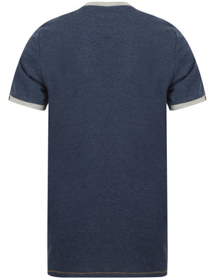 Groove Jam 2 Cotton Ringer T-Shirt In Medieval Blue Marl - Tokyo Laundry