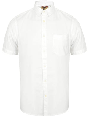 Grosvenor Short Sleeve Cotton Shirt in Optic White - Tokyo Laundry