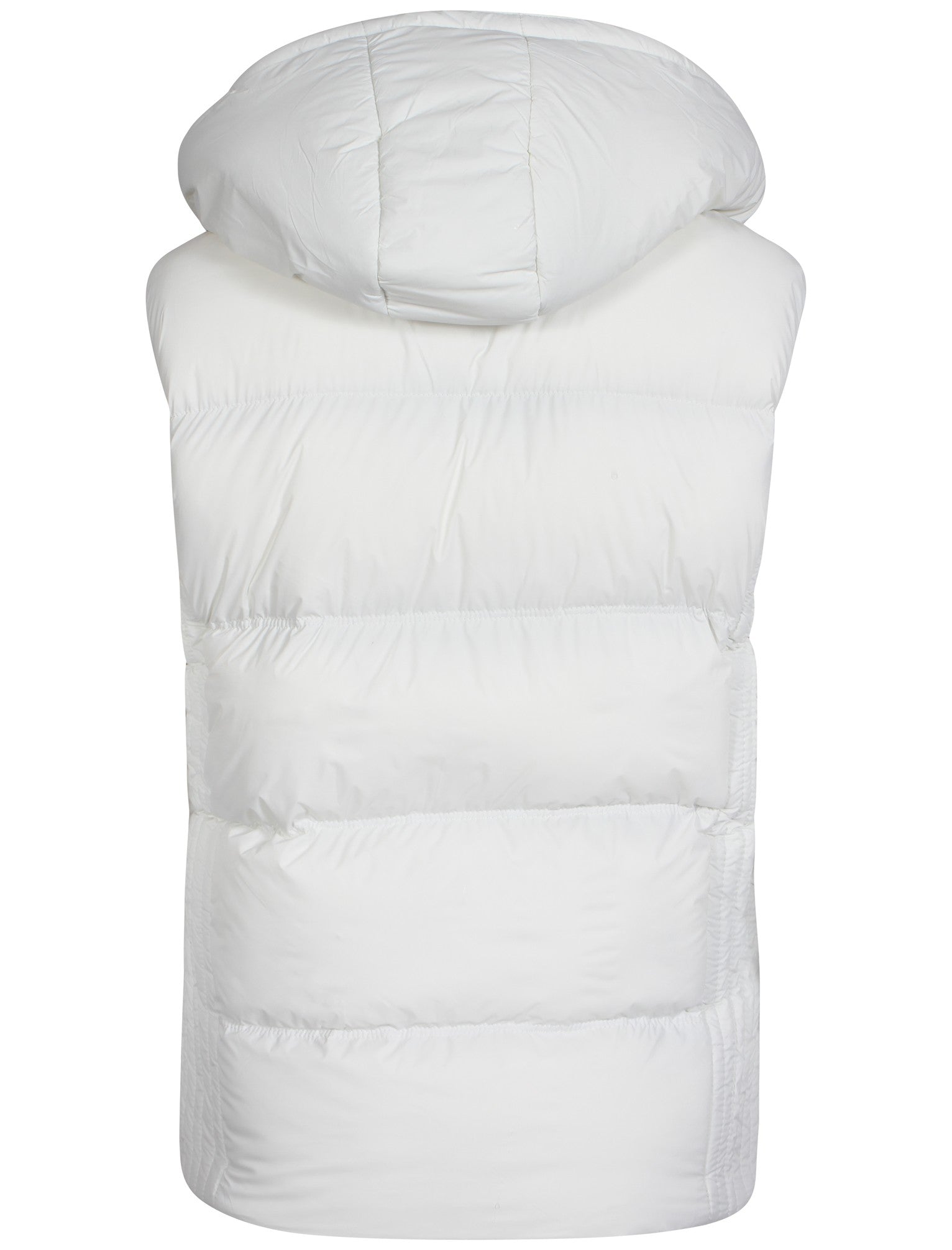 White gilet with fur hood on sale