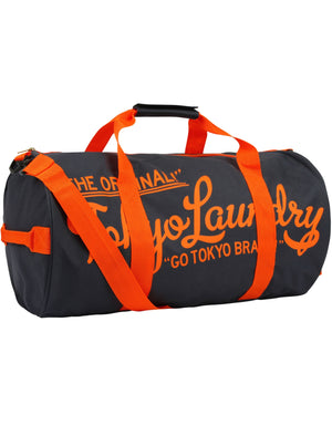 Hayden Canvas Gym Bag in Charcoal & Sunset Orange - Tokyo Laundry
