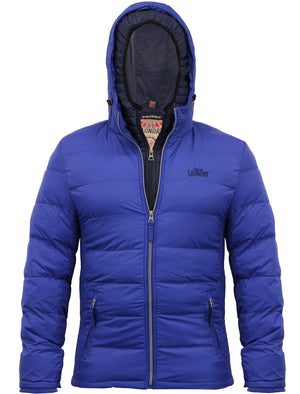 Habeck Quilted Puffer Jacket With Hood In Sapphire - Tokyo Laundry