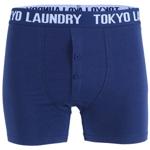 Haddo ( 2 Pack ) Boxer Shorts Set in Optic White / Ocean - Tokyo Laundry