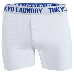Haddo ( 2 Pack ) Boxer Shorts Set in Optic White / Ocean - Tokyo Laundry