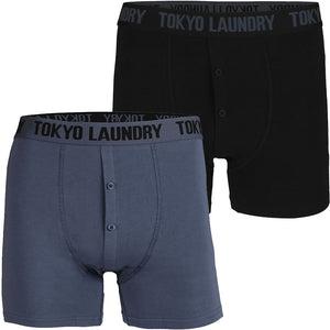 Haddo ( 2 Pack ) Boxer Shorts Set in Vintage Indigo / Black - Tokyo Laundry