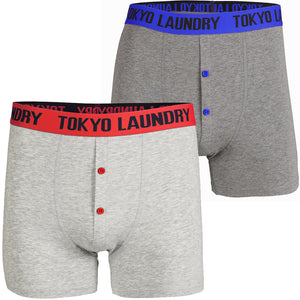 Hall ( 2 Pack ) Boxer Shorts Set in Paradise Pink / Deep Blue - Tokyo Laundry