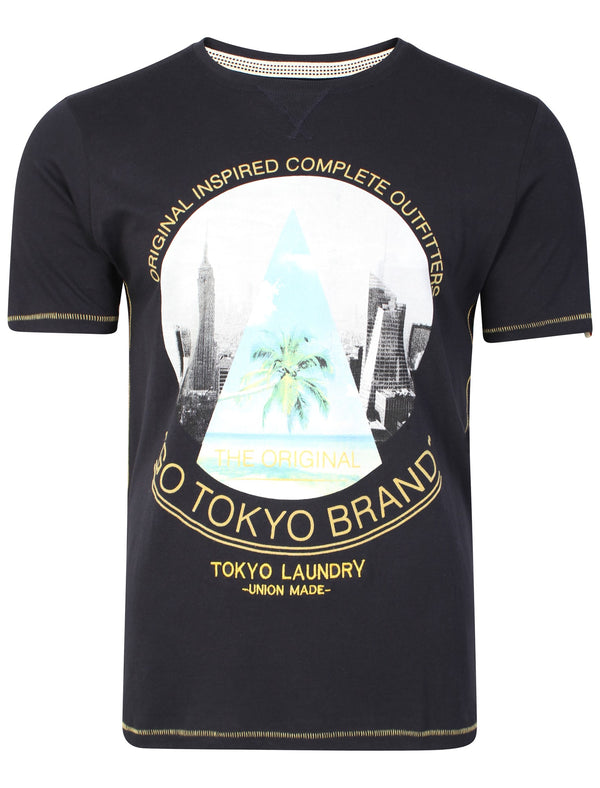 Halycon Motif T-Shirt in Dark Navy - Tokyo Laundry