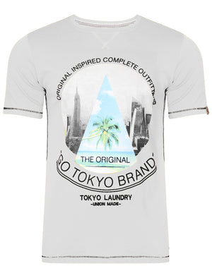 Halycon Motif T-Shirt in Optic White - Tokyo Laundry