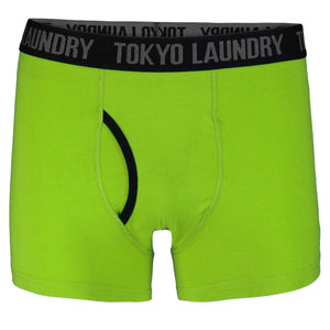 Hampden (2 Pack) Boxer Shorts Set in Laundered Green / Blazing Orange - Tokyo Laundry