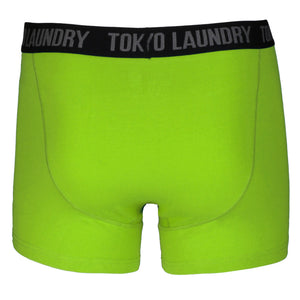 Hampden (2 Pack) Boxer Shorts Set in Laundered Green / Blazing Orange - Tokyo Laundry