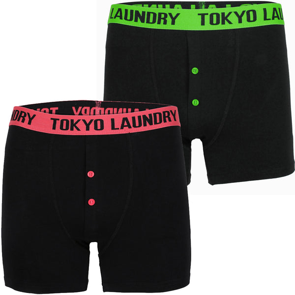 Handley ( 2 Pack ) Boxer Shorts Set in Paradise Pink / Laundered Green - Tokyo Laundry