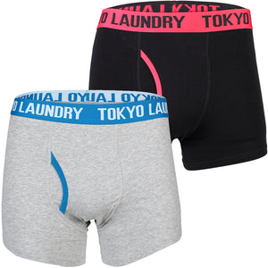Halcrow ( 2 Pack ) Boxer Shorts Set in Paradise Pink / Swedish Blue - Tokyo Laundry
