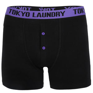 Handley ( 2 Pack ) Boxer Shorts Set in Purple / Mid Grey Marl  - Tokyo Laundry