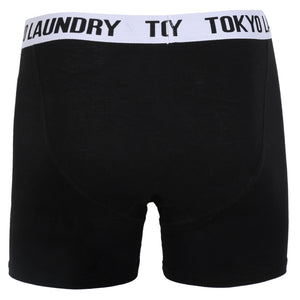 Handley ( 2 Pack ) Boxer Shorts Set in Optic White / Ocean  - Tokyo Laundry