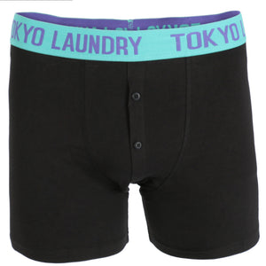 Harden (2 Pack) Boxer Shorts Set in Purple / Agate Green - Tokyo Laundry