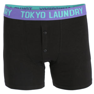 Harden (2 Pack) Boxer Shorts Set in Purple / Agate Green - Tokyo Laundry
