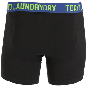 Harden (2 Pack) Boxer Shorts Set in Estate Blue / Green - Tokyo Laundry