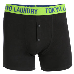 Harden (2 Pack) Boxer Shorts Set in Estate Blue / Green - Tokyo Laundry