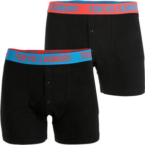 Harden (2 Pack) Boxer Shorts Set in Red Sky / Marble Blue - Tokyo Laundry