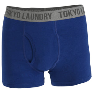 Harleton (2 Pack) Boxer Shorts Set in Estate Blue / Dark Grey Marl - Tokyo Laundry