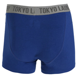 Harleton (2 Pack) Boxer Shorts Set in Estate Blue / Dark Grey Marl - Tokyo Laundry