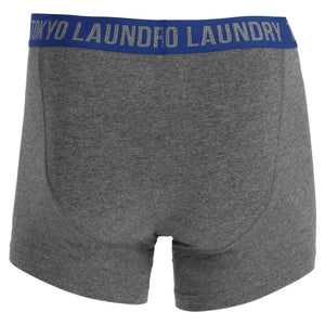 Harleton (2 Pack) Boxer Shorts Set in Estate Blue / Dark Grey Marl - Tokyo Laundry