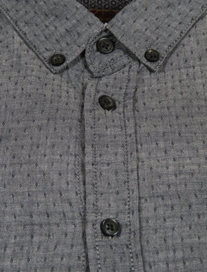 Harlow Short Sleeve Cotton Chambray Shirt in Navy - Tokyo Laundry