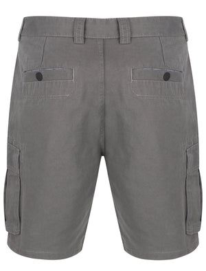 Harness Ottoman Cotton Shorts with Leg Pockets In Castor Gray - Tokyo Laundry