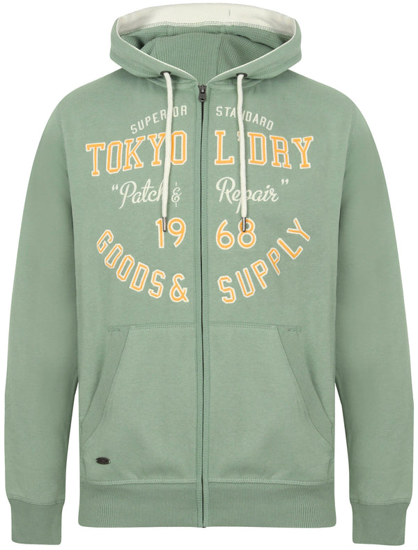 Harper Brush Back Fleece Zip Through Hoodie In Green Bay - Tokyo Laundry